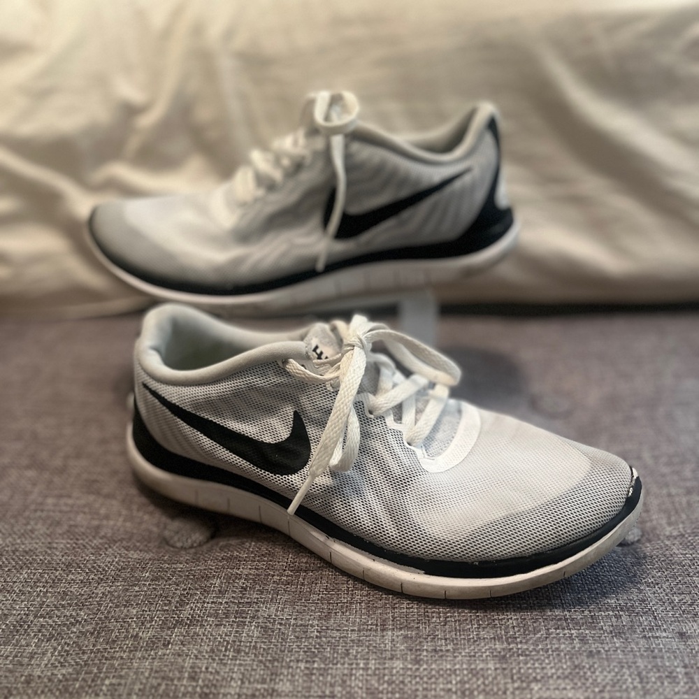 White and Black Nike Athletic Shoes